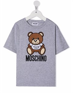 Футболка с вышитым логотипом Moschino kids