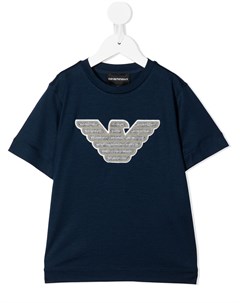 Футболка с нашивкой логотипом Emporio armani kids