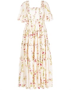 Длинное платье Waltzing Blooms со сборками Needle & thread