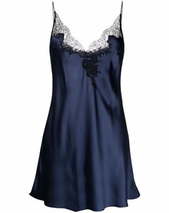 Атласное платье комбинация с кружевом Carine gilson