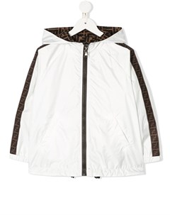 Легкая куртка с логотипом и контрастными полосками Fendi kids