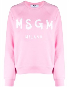 Джемпер с круглым вырезом и логотипом Msgm