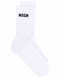 Носки в рубчик с логотипом Msgm
