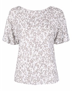 Льняная футболка с леопардовым принтом Le tricot perugia