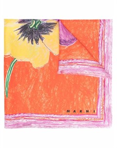 Шелковый платок с цветочным принтом Marni