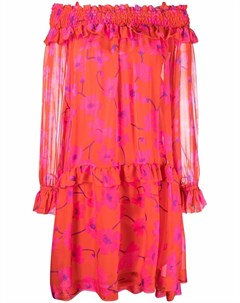 Платье миди с открытыми плечами и цветочным принтом Parosh