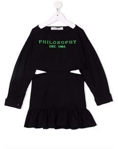 Платье свитер с вышитым логотипом Philosophy di lorenzo serafini kids