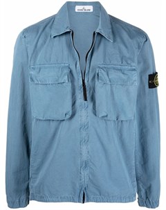 Куртка рубашка на молнии с логотипом Compass Stone island