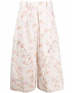 Укороченные брюки с цветочным принтом Simone rocha