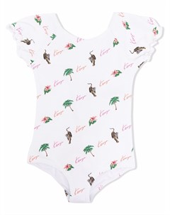 Купальник с короткими рукавами и графичным принтом Kenzo kids