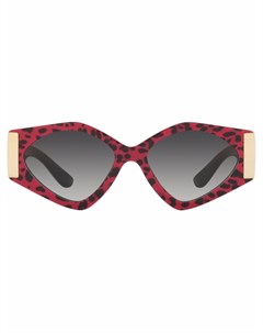 Очки в квадратной оправе с леопардовым принтом Dolce & gabbana eyewear