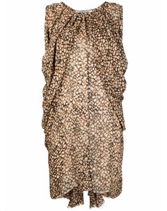 Шелковое платье 2000 х годов с анималистичным принтом Yves saint laurent pre-owned