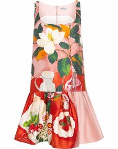 Платье с цветочным принтом Oscar de la renta
