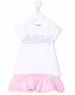 Комплект из футболки и юбки с логотипом Msgm kids