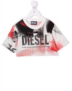 Укороченная футболка с логотипом Diesel kids