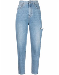 Прямые джинсы с завышенной талией и прорезями Liu jo