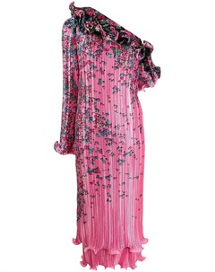 Платье с оборками и цветочным принтом Givenchy