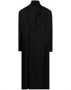 Длинное двубортное пальто Yohji yamamoto
