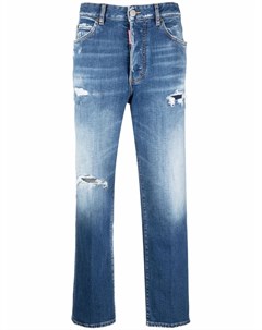 Прямые джинсы с эффектом потертости Dsquared2