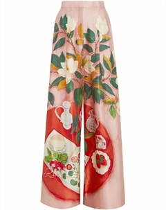 Широкие брюки с цветочным принтом Oscar de la renta