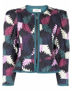 Укороченная стеганая куртка с геометричным принтом Isabel marant etoile