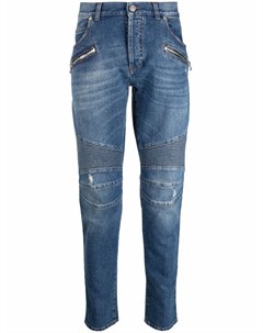 Прямые джинсы со вставками Balmain