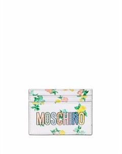 Картхолдер с цветочным принтом и логотипом Moschino