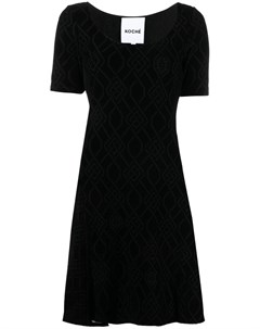 Платье с U образным вырезом и короткими рукавами Koché