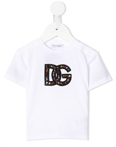 Футболка с логотипом из страз Dolce & gabbana kids