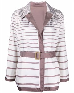 Двусторонняя куртка 2000 х годов в полоску с поясом Hermès