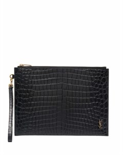 Клатч для iPad с тиснением под крокодила Saint laurent