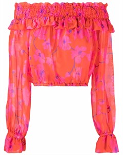 Блузка с открытыми плечами и цветочным принтом Parosh