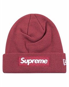 Шапка бини с логотипом из коллаборации с New Era Supreme