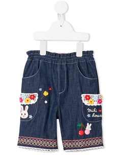 Джинсовые шорты с аппликацией Miki house