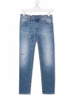 Узкие джинсы с эффектом потертости Dondup kids