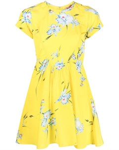 Шелковое платье мини с цветочным принтом No21