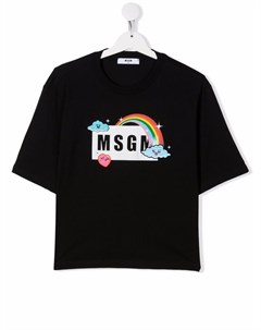 Футболка Moody Rain с логотипом Msgm kids