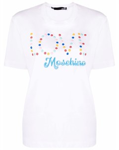 Футболка с вышитым логотипом Love moschino