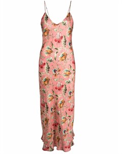 Шелковое платье макси с цветочным принтом Alberto biani