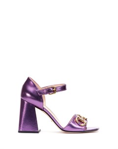 Фиолетовые босоножки с пряжкой Gucci