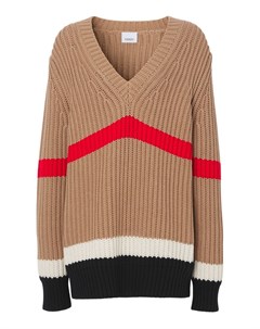 Коричневый свитер из кашемира и хлопка Burberry