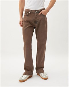 Прямые свободные джинсы коричневого цвета Weekday