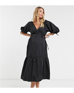 Черное свободное платье миди ASOS DESIGN Maternity Asos maternity