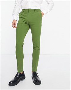 Супероблегающие брюки цвета хаки в строгом стиле Asos design