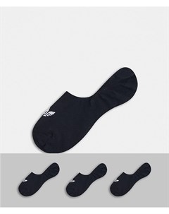Набор из 3 пар черных невидимых носков с логотипом трилистником Adicolor Adidas originals