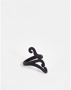 Матовое черное кольцо в виде осьминога оборачивающегося вокруг пальца Asos design