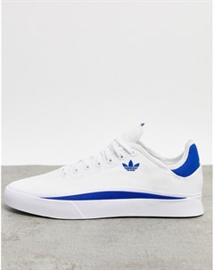 Белые кроссовки с синими вставками sabalo Adidas originals