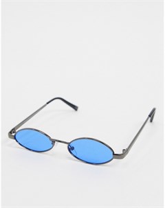 Овальные солнцезащитные очки с синими стеклами Asos design