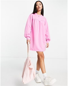 Платье свитшот розового цвета с присборенной кокеткой спереди Petite Miss selfridge