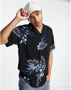Oversized рубашка с отложным воротником и принтом пальм Core Jack & jones